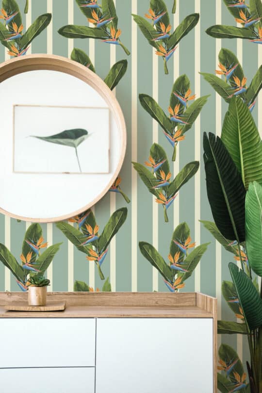 tropical green traditional wallpaper