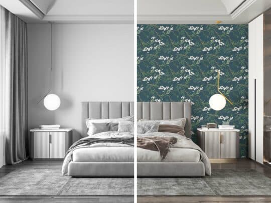 green bedroom peel and stick removable wallpaper