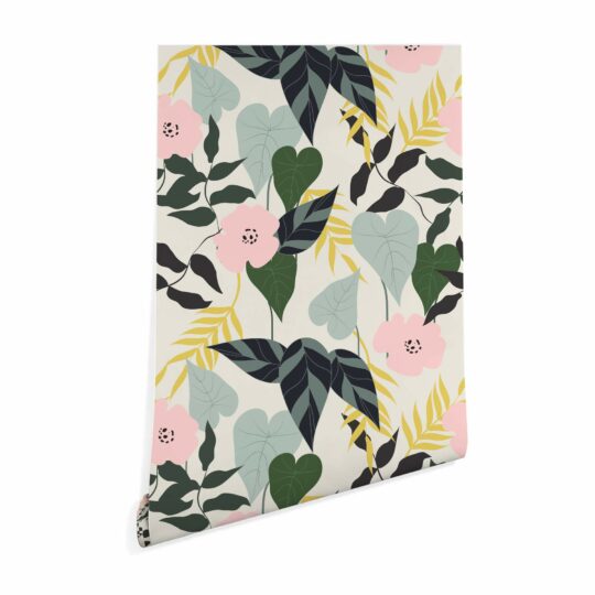 Multicolor floral and botanical sticky wallpaper