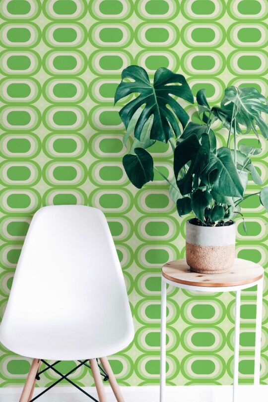 Green Vintage Harmony self-adhesive wallpaper from Fancy Walls