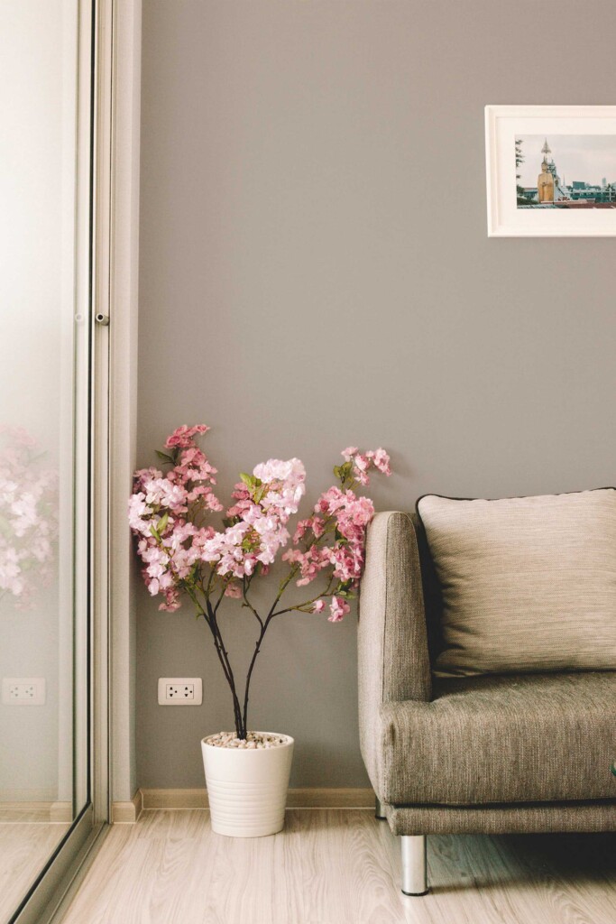 Traditional wallpaper in greige by Fancy Walls for minimalist aesthetics