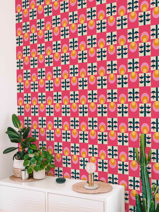 Pink Petal Groove removable wallpaper by Fancy Walls