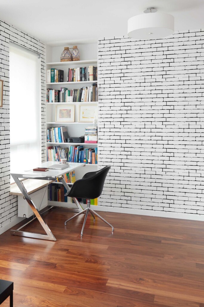 Unpasted Wallpaper featuring Black and White Grunge Bricks by Fancy Walls.