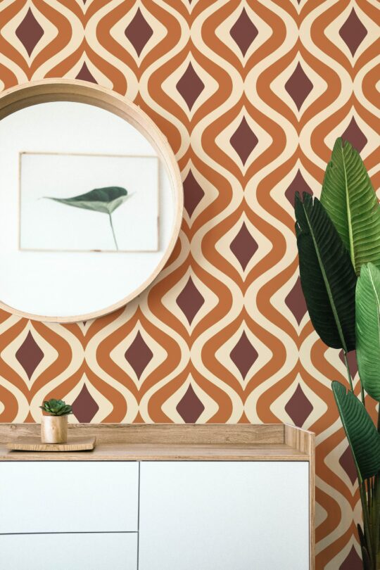 retro geometric non-pasted wallpaper