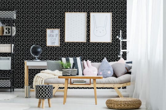 Black wallpaper with  peel stick wallpaper