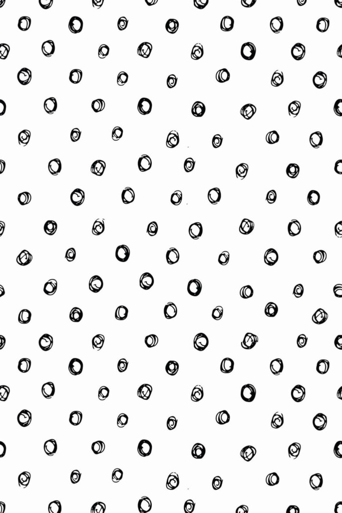 Pattern repeat of Hand drawn polka dot removable wallpaper design