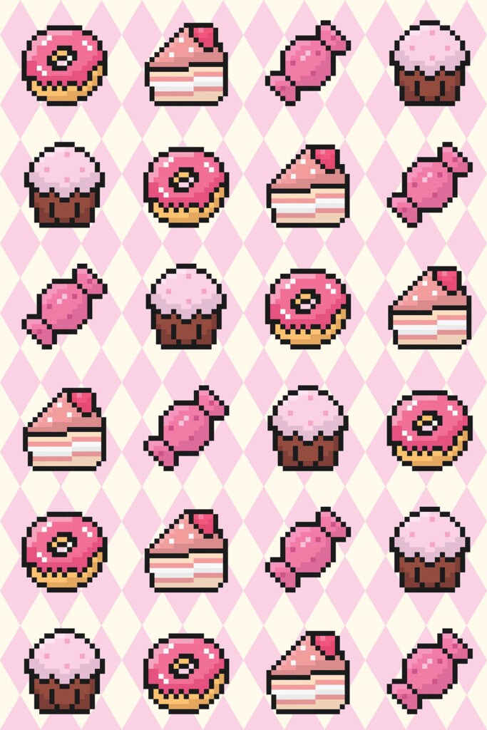 Fancy Walls removable wallpaper with donuts and cakes