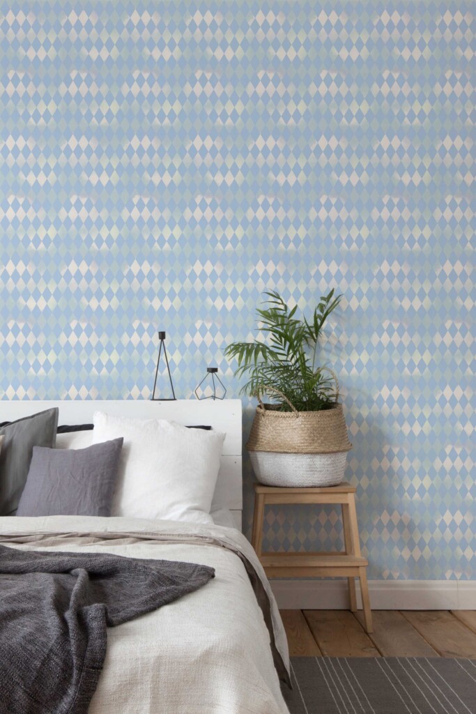 Traditional wallpaper by Fancy Walls in soft blue geometric style