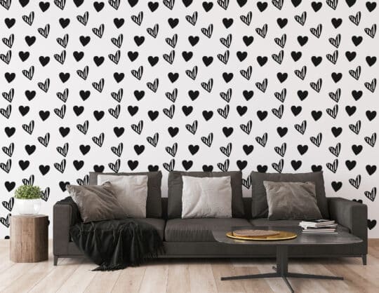 black and white brushstroke unpasted wallpaper