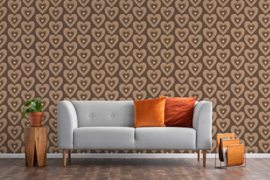 heart brown traditional wallpaper