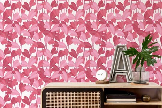 heart pink traditional wallpaper