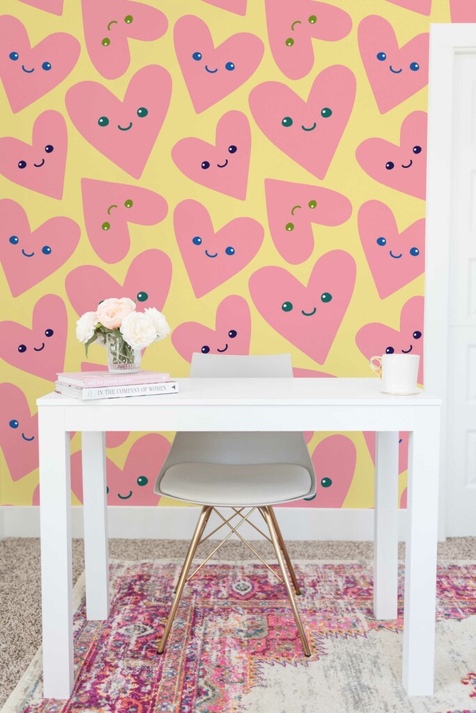 Removable Pink Hearts Wallpaper by Fancy Walls