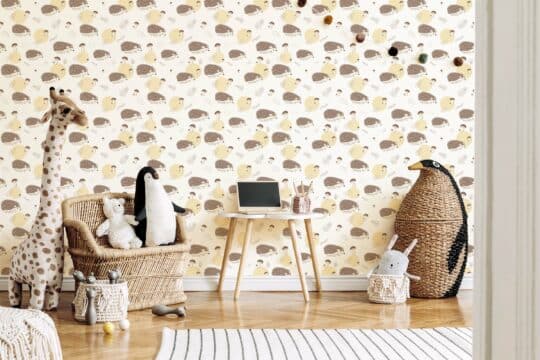 hedgehog animal print non-pasted wallpaper