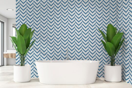 blue and white stick and peel wallpaper