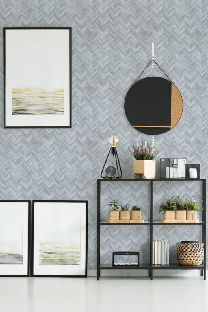 Herringbone wood wallpaper - Peel and Stick or Non-Pasted