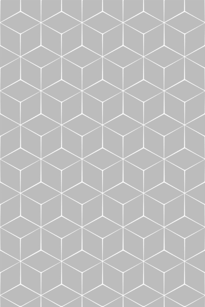 Pattern repeat of Hexagon cube removable wallpaper design