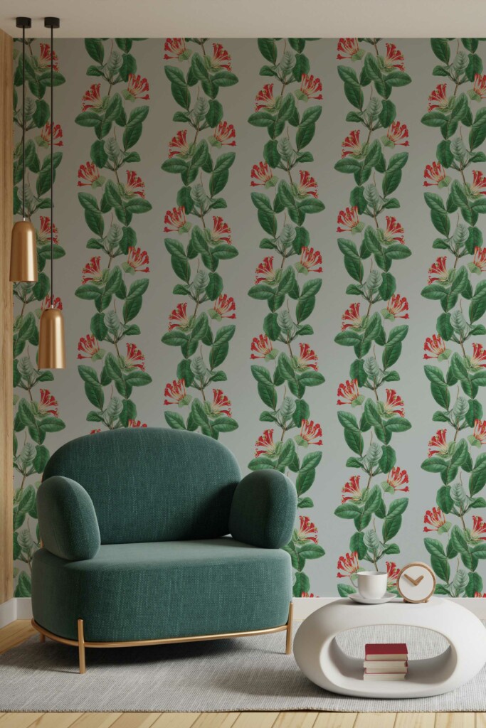 Green Vintage Blossom self-adhesive wallpaper by Fancy Walls