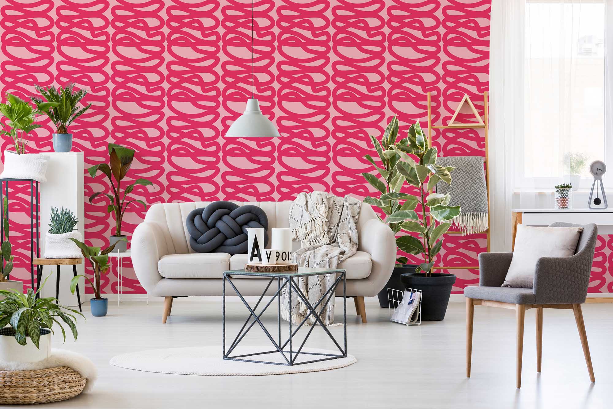 Hot pink line Wallpaper  Peel and Stick or NonPasted  Save 25