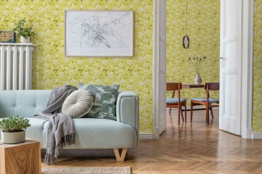 Fancy Walls' Hydrangea Sunlight peel and stick wallpaper