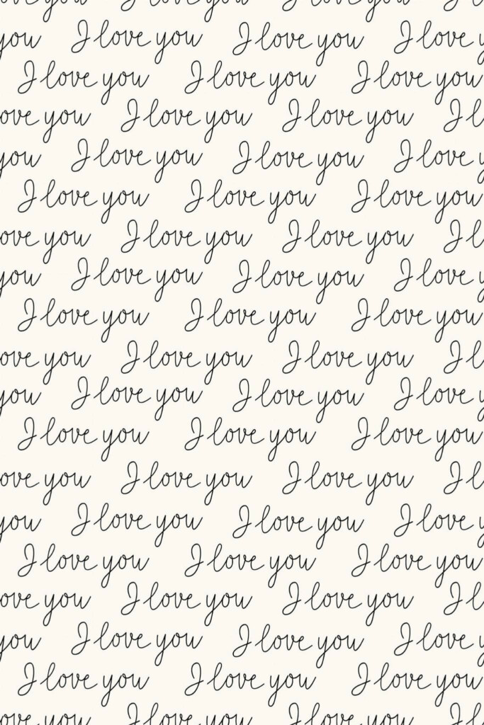 Pattern repeat of I love you removable wallpaper design