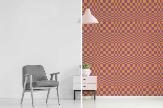 illusion orange traditional wallpaper