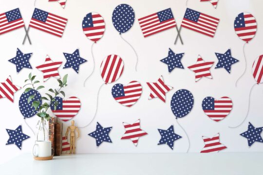 Removable patriotic wallpaper in blue and white by Fancy Walls