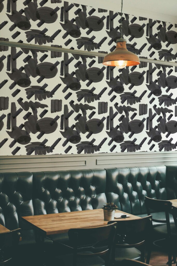 Monochrome Doodle Self-Adhesive Wallpaper by Fancy Walls