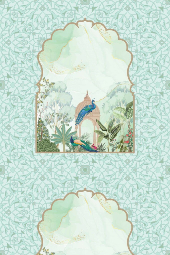 Pattern repeat of Jaipur Gardens Reverie removable wallpaper design