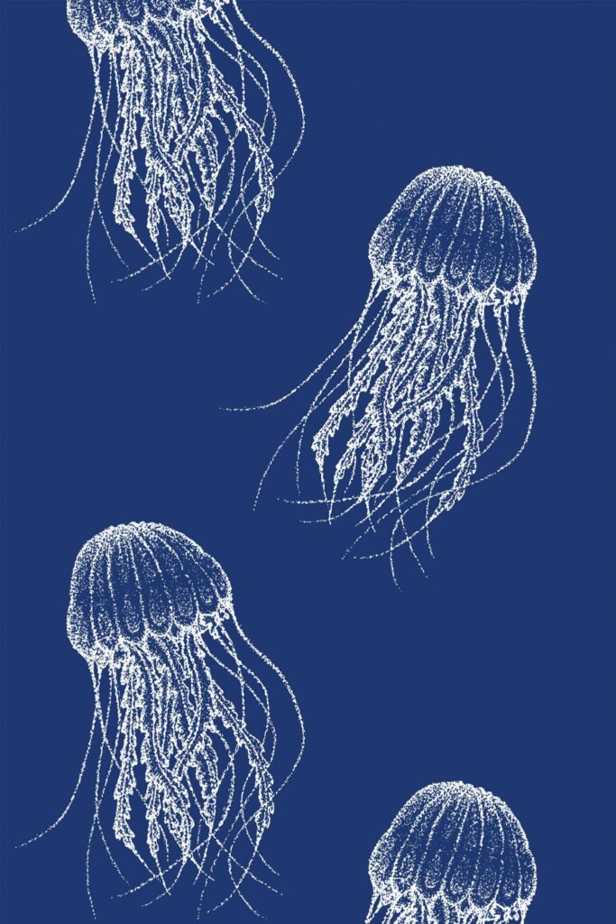 Pattern repeat of Jellyfish removable wallpaper design