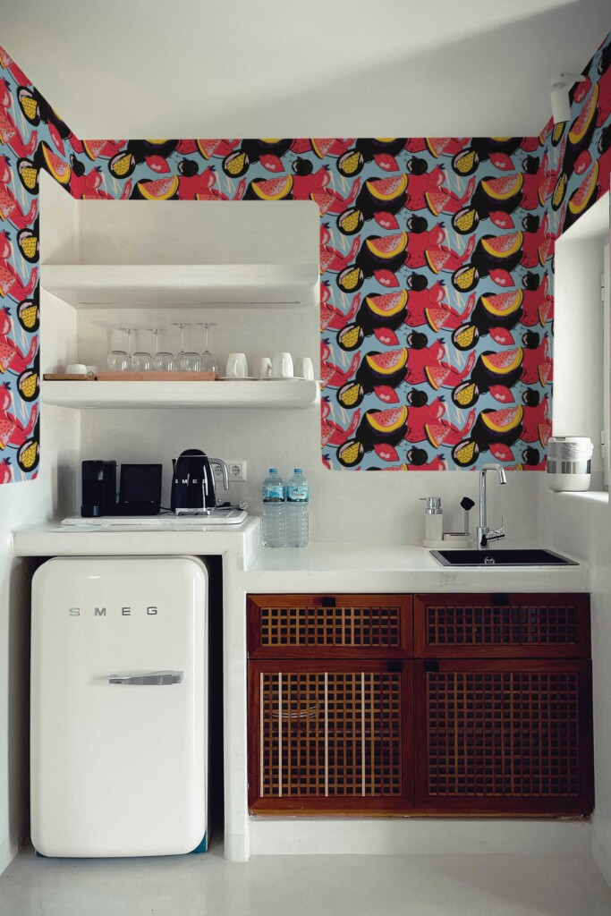 Fancy Walls bold fruit self-adhesive wallpaper in red