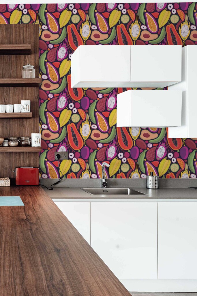 Artistic tropical fruit removable wallpaper for kitchen walls Fancy Walls