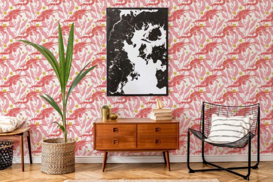 Pink Predator - lively design wallpaper by Fancy Walls