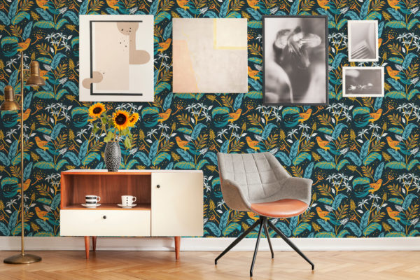 Tropical jungle peel and stick removable wallpaper
