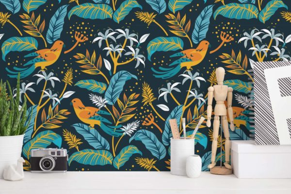 Tropical jungle removable wallpaper