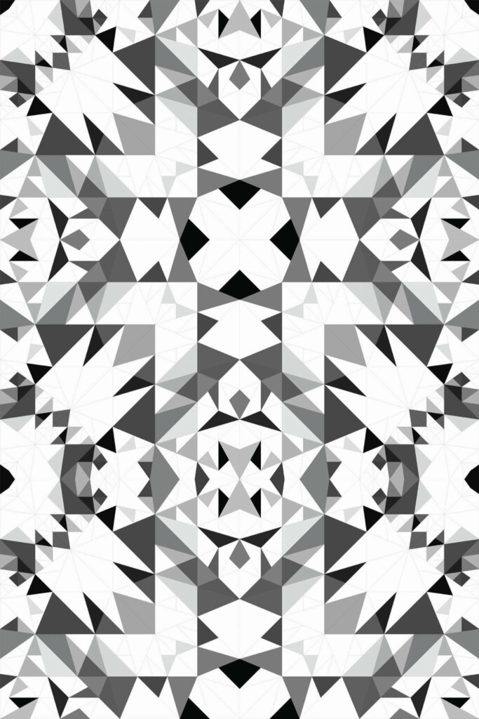 Pattern repeat of Kaleidoscope removable wallpaper design
