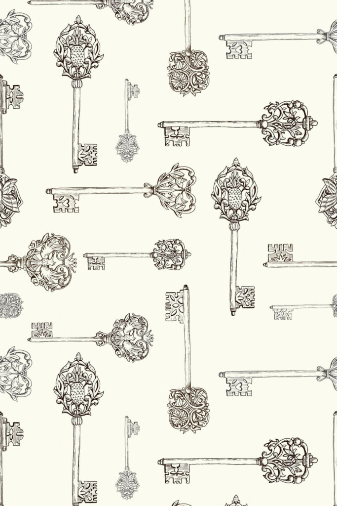 Pattern repeat of Key removable wallpaper design