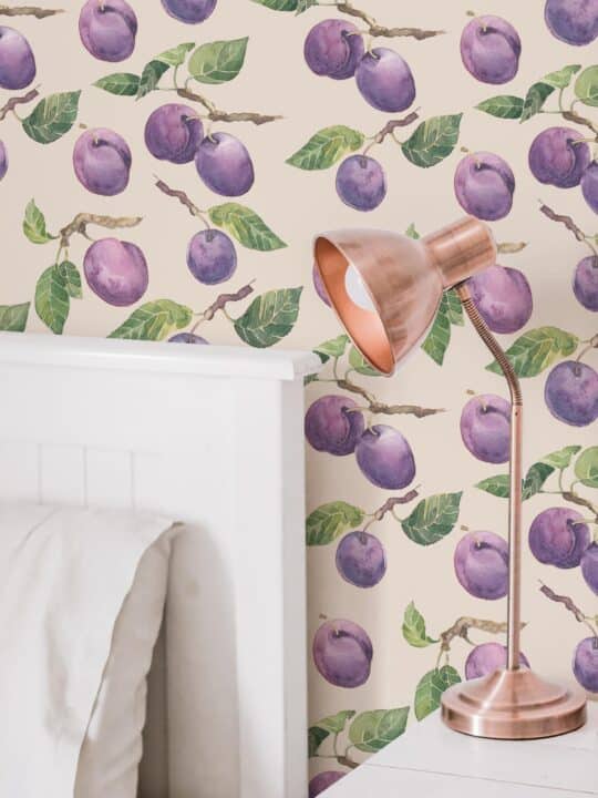 plum green and purple traditional wallpaper