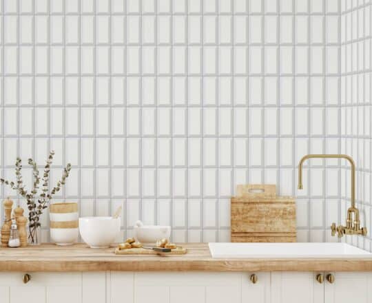white tile unpasted wallpaper