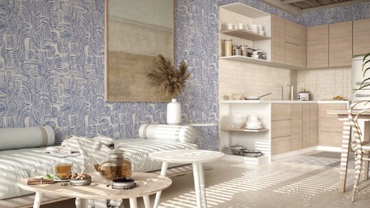 ink blue traditional wallpaper