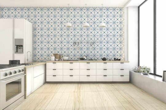 tile blue and white traditional wallpaper