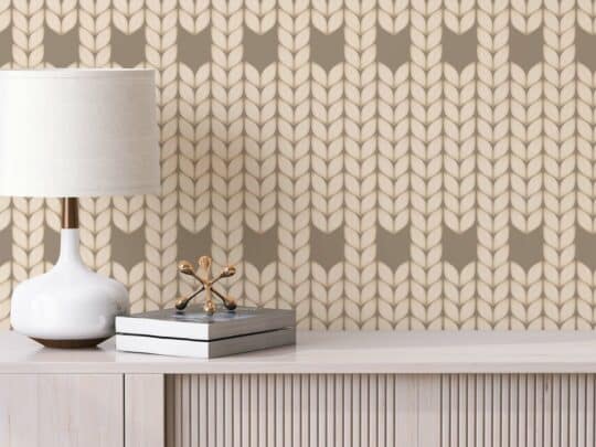 knitted wool beige traditional wallpaper