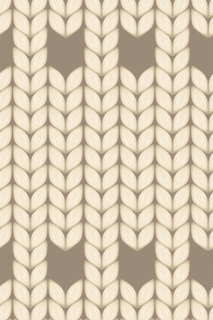Pattern repeat of Knitted wool removable wallpaper design