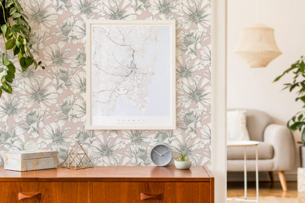 Vintage floral peel and stick removable wallpaper
