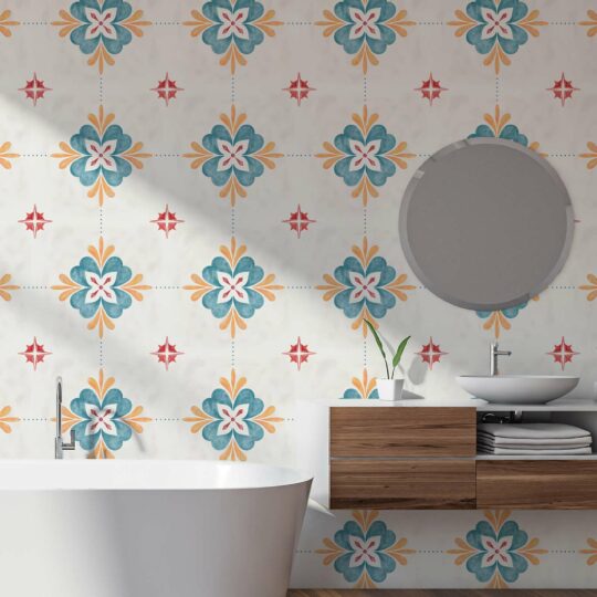 Moroccan Style Tile Fabric Wallpaper and Home Decor  Spoonflower