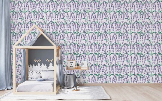 cute lavender non-pasted wallpaper