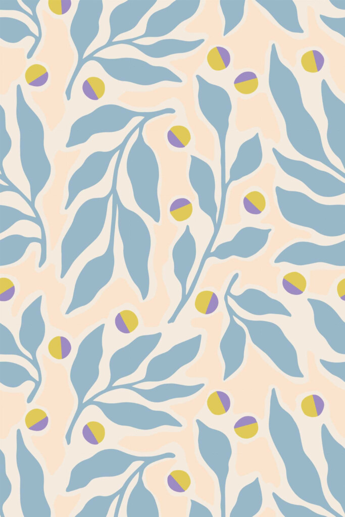 Pattern repeat of Leaf dot removable wallpaper design
