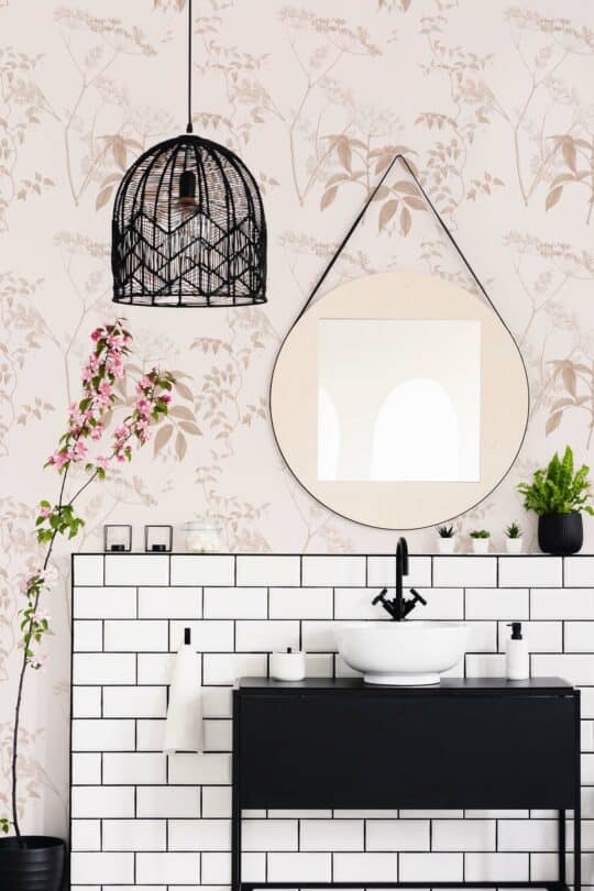pink powder room peel and stick removable wallpaper