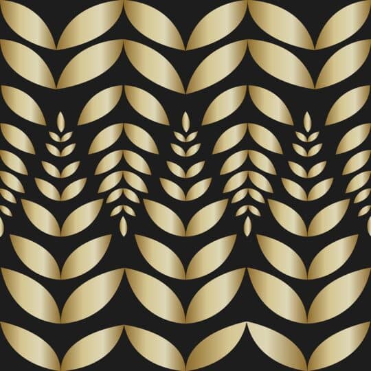 leaf black and gold color traditional wallpaper