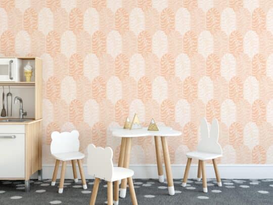 orange boho unpasted wallpaper