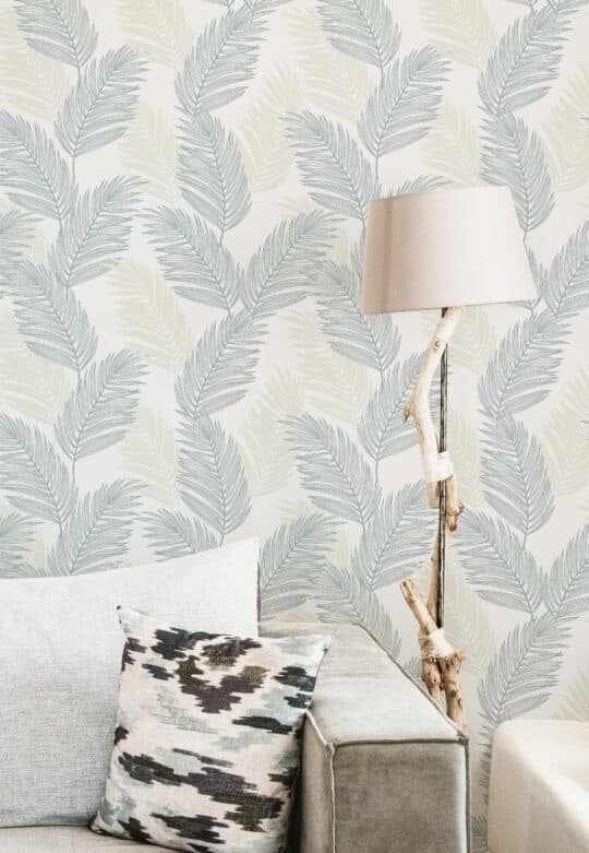coastal palm leaf non-pasted wallpaper